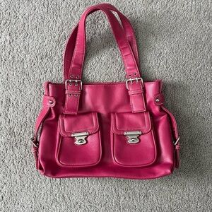 Pink Leather Shoulder Bag